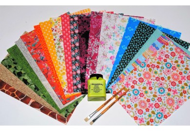  20 Papers, Glue and Brushes Decopatch Value Starter Set